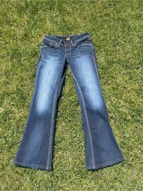 Vintage japanese denim lowrise bootcut embroidered jeans authentic y2k/2000s